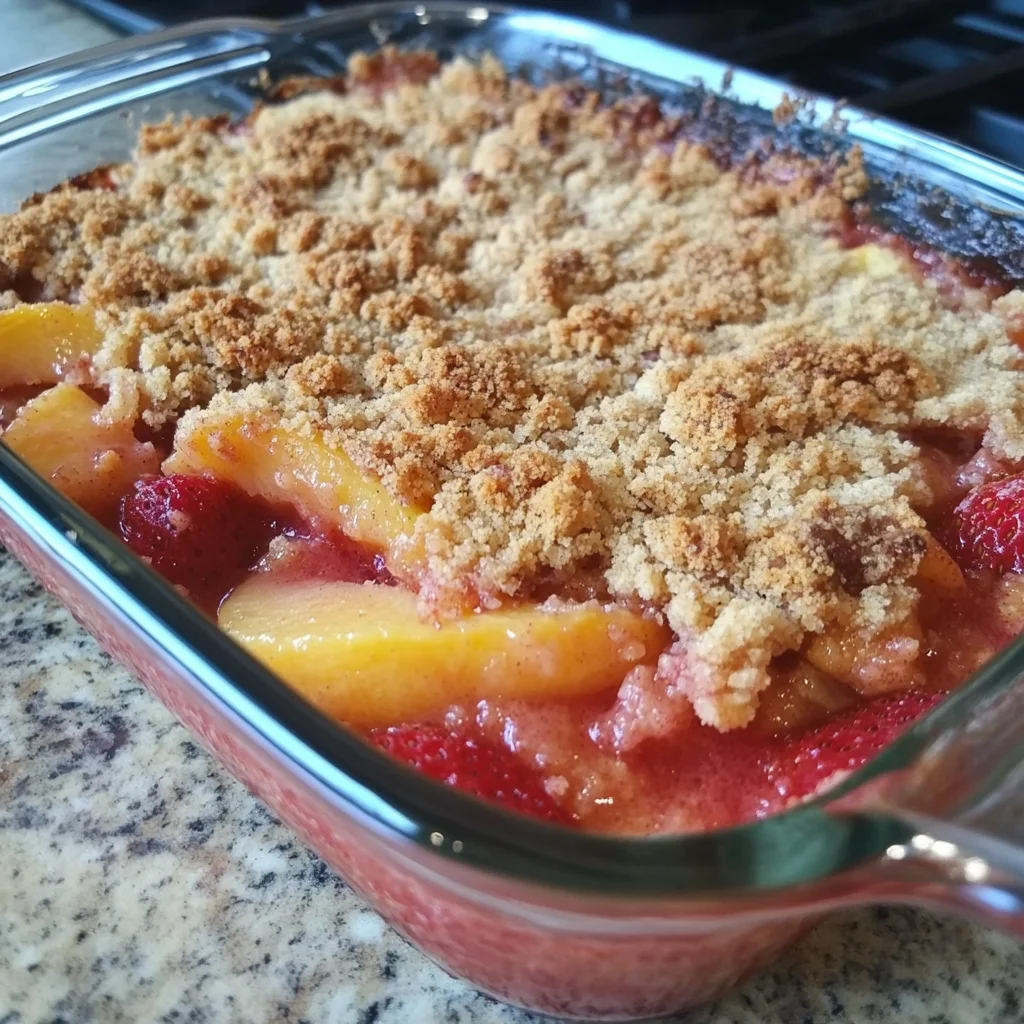 Peach & Strawberry Crisp