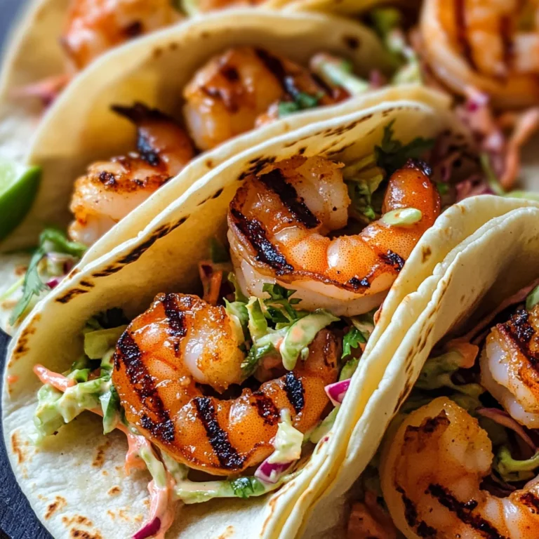 Spicy Shrimp Tacos with Cilantro Slaw and Sriracha Sauce