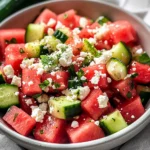 Watermelon Salad with Cucumber and Feta