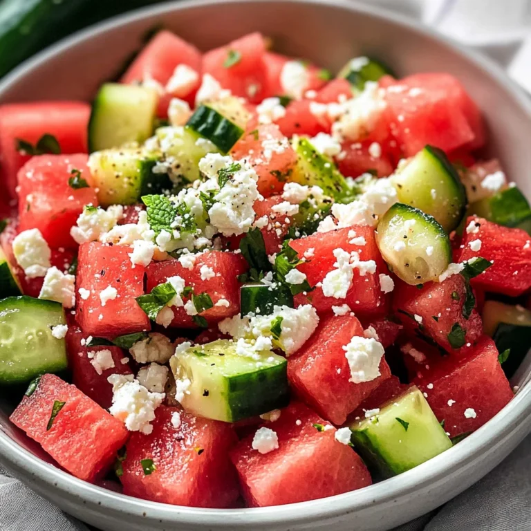 Watermelon Salad with Cucumber and Feta