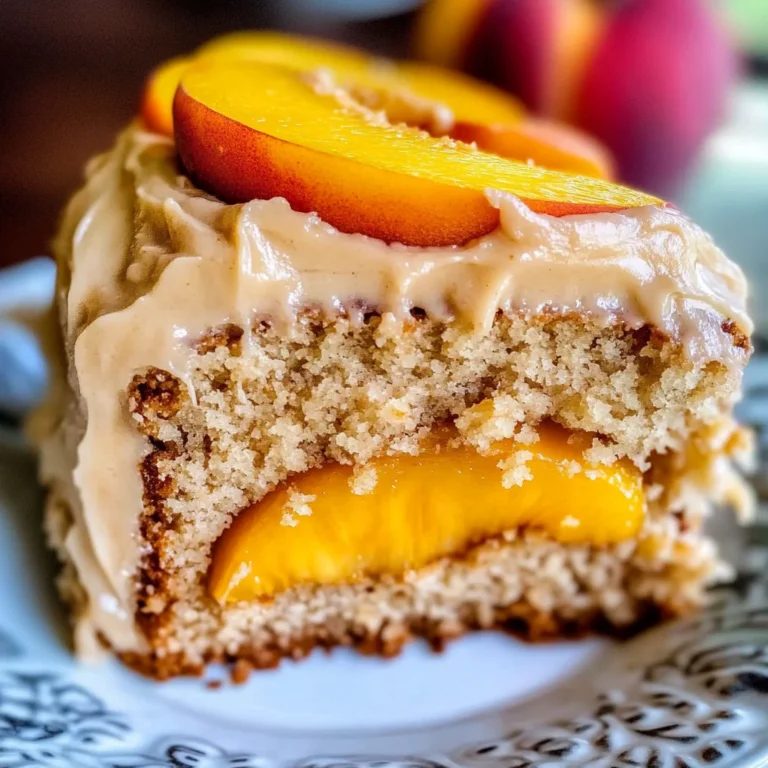 Best Peach Cake with Brown Sugar Frosting