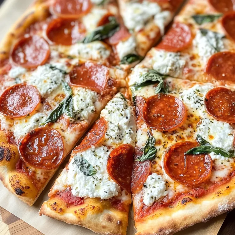Hot Honey Pepperoni Ricotta Pizza