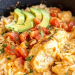 One Pot Queso Chicken and Rice