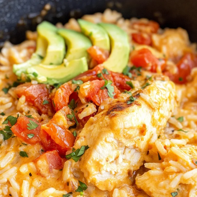 One Pot Queso Chicken and Rice