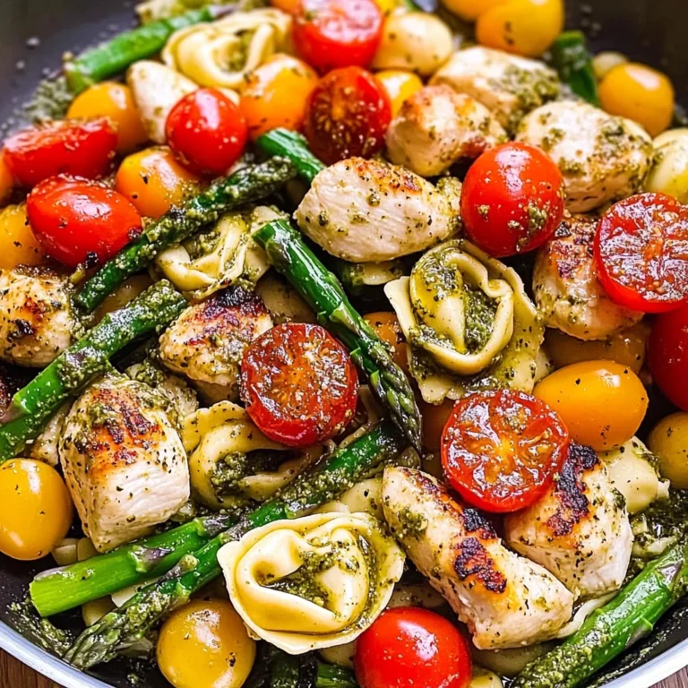 Pesto Chicken Tortellini and Veggies