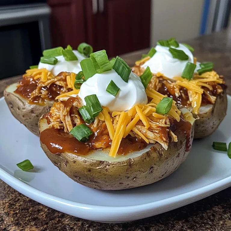 Shredded BBQ Chicken Baked Potatoes