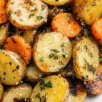 Garlic Herb Roasted Potatoes and Carrots