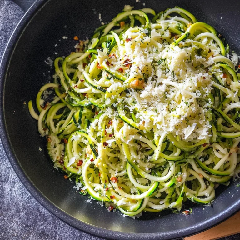 Garlic Parmesan Zoodles (4 Ingredient, 10 min)