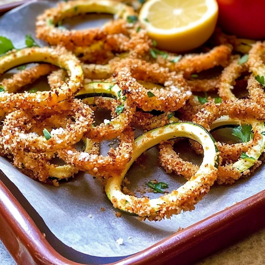 Lemony Baked Zucchini Curly Fries with Parmesan & Herbs