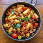 Rigatoni with Sausage, Tomatoes, and Zucchini