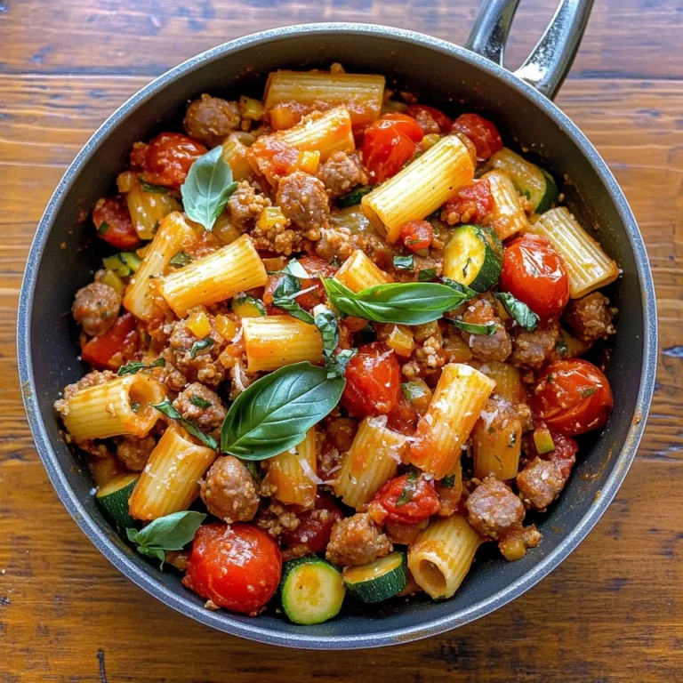 Rigatoni with Sausage, Tomatoes, and Zucchini