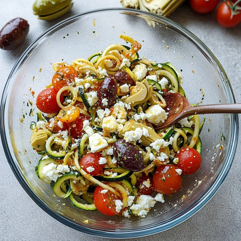Sun-Dried Tomato Mediterranean Zucchini Noodle Salad