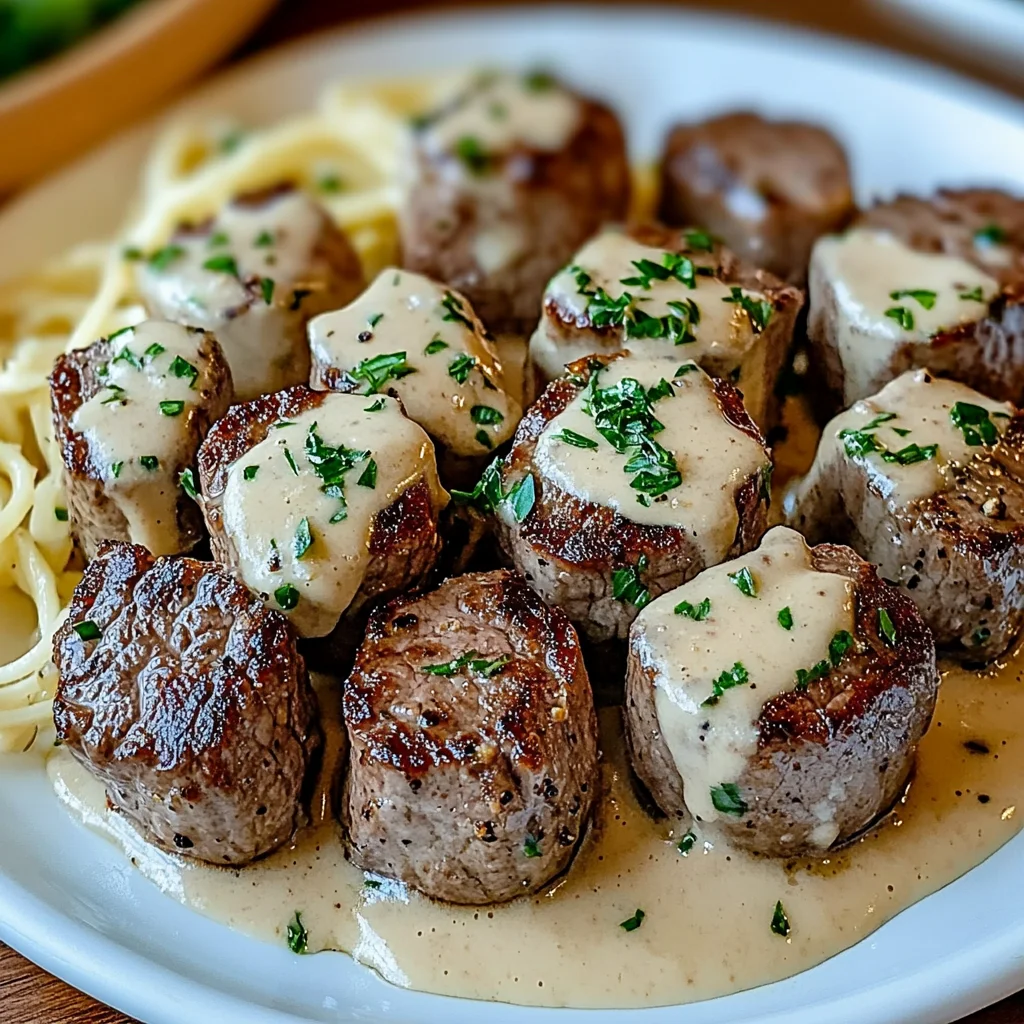 Garlic Butter Steak Bites with a Rich Parmesan Cream Sauce