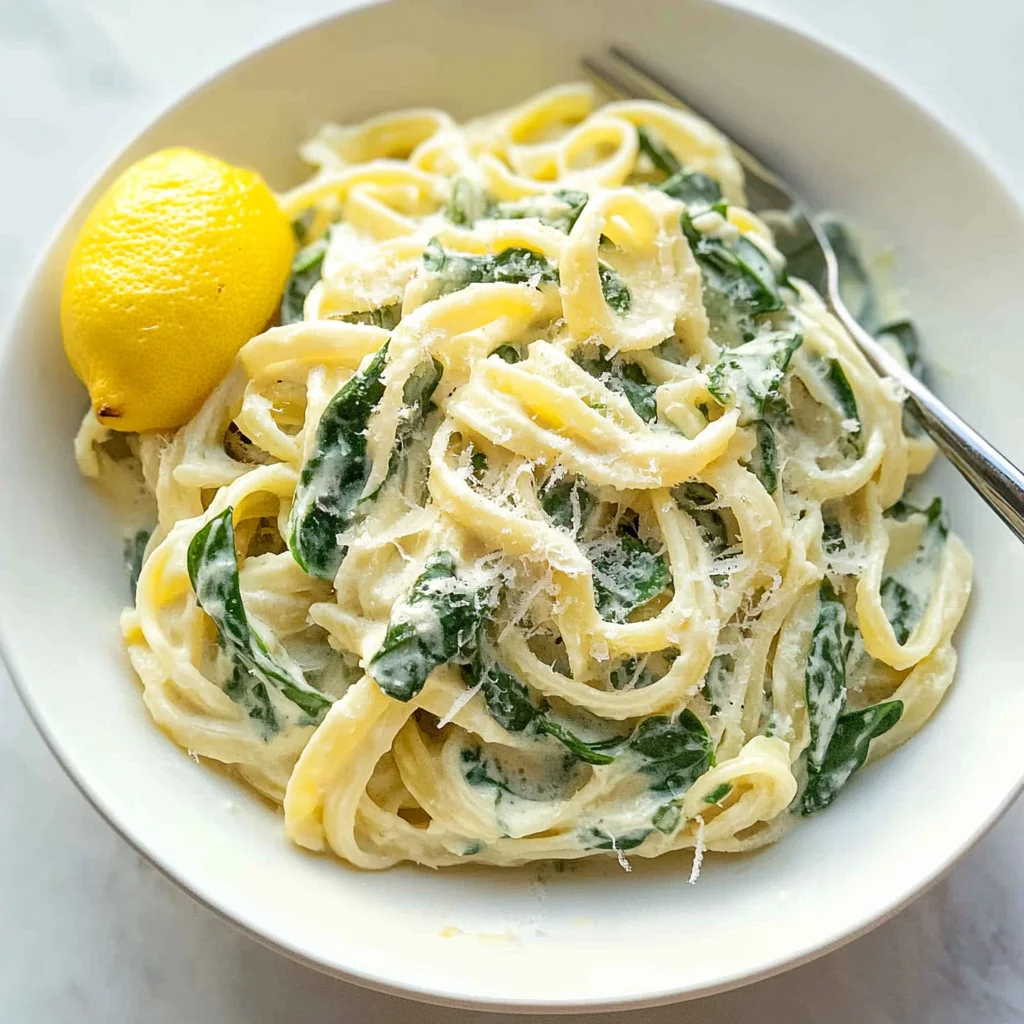 Lemon ricotta pasta & spinach