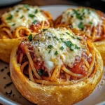 Spaghetti Garlic Bread Bowls